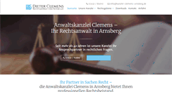Desktop Screenshot of kanzlei-clemens-arnsberg.de